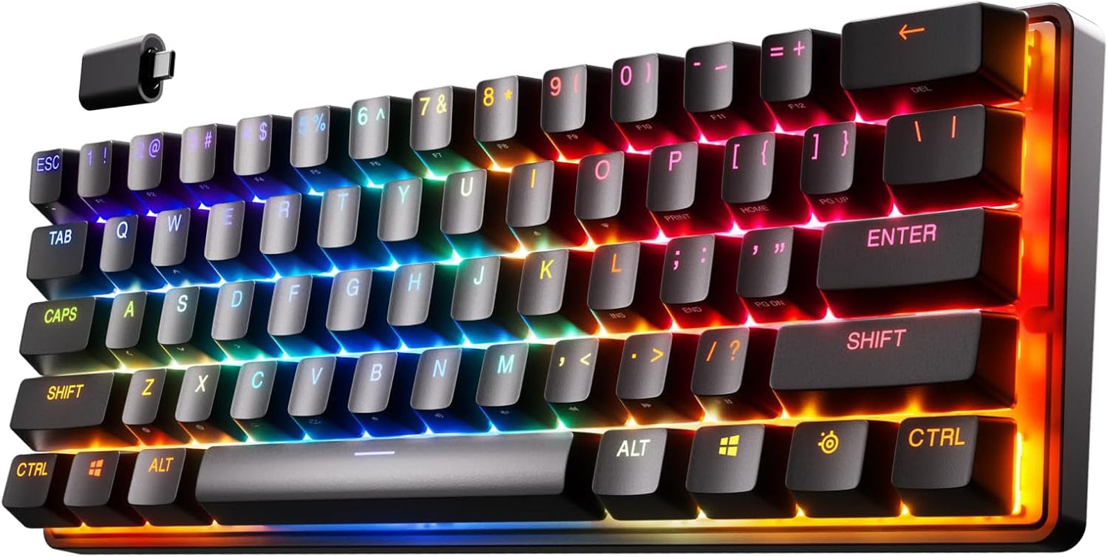Tiny Titan of Typing: The Hypermagnetic Wizard Wand for Gaming Gods - RGB Glitz & Glam - Bluetooth Sorcery - USB-C Potion Included!