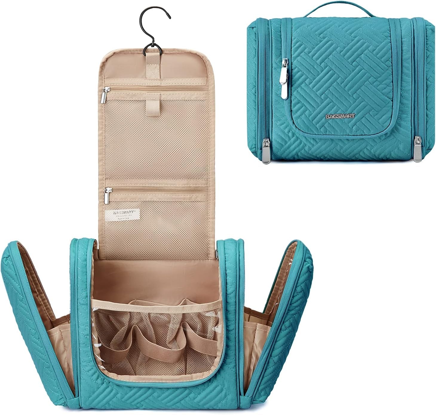 Ready, Set, Travel! Your New Favorite Large Hanging Toiletry Bag for Women - Bye Bye Messy Makeup, Hello Organization! - Blue-Large