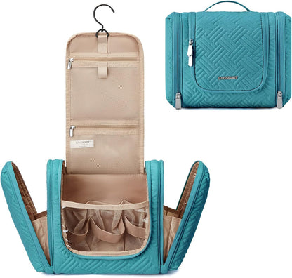 Ready, Set, Travel! Your New Favorite Large Hanging Toiletry Bag for Women - Bye Bye Messy Makeup, Hello Organization! - Blue-Large