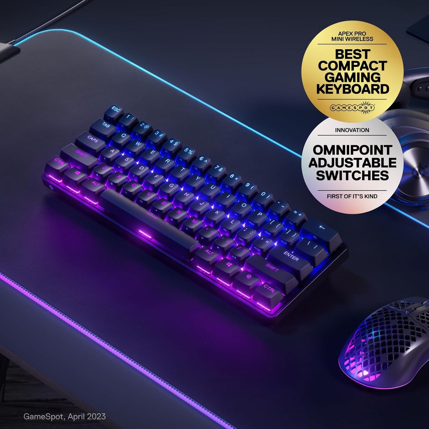 Tiny Titan of Typing: The Hypermagnetic Wizard Wand for Gaming Gods - RGB Glitz & Glam - Bluetooth Sorcery - USB-C Potion Included!