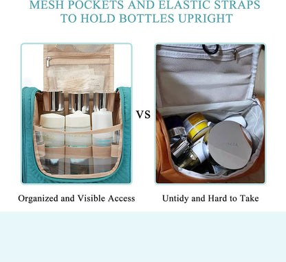 Ready, Set, Travel! Your New Favorite Large Hanging Toiletry Bag for Women - Bye Bye Messy Makeup, Hello Organization! - Blue-Large