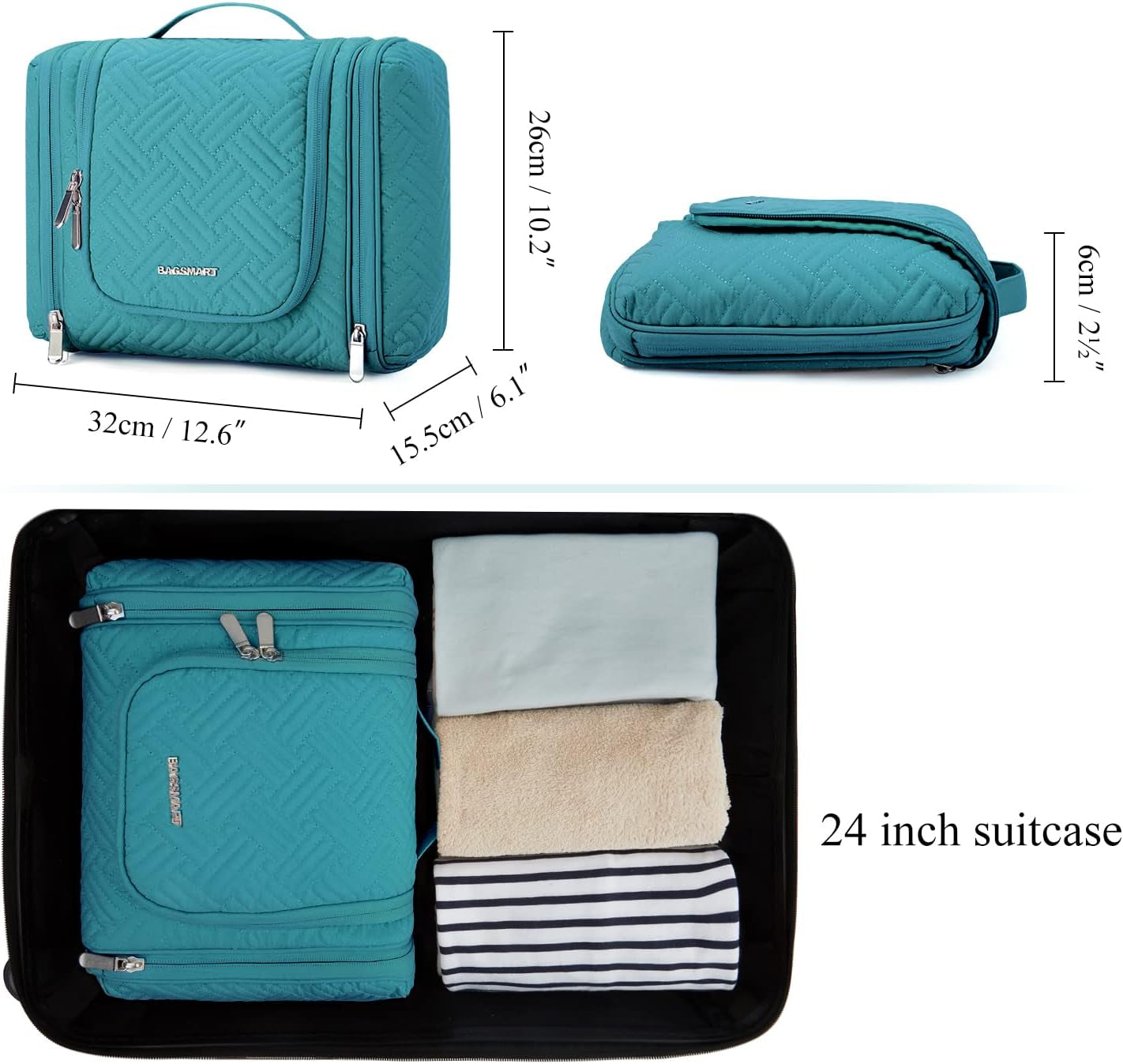 Ready, Set, Travel! Your New Favorite Large Hanging Toiletry Bag for Women - Bye Bye Messy Makeup, Hello Organization! - Blue-Large